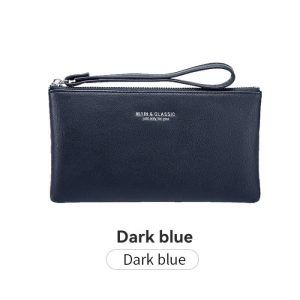 Blue Saffiano Leather Pouch  |  Mens|Womens Small Leather Goods Accessories Mens