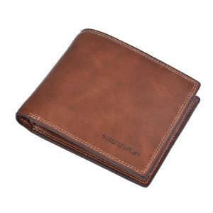 Brown Saffiano Leather Wallet  |  Mens|Womens Small Leather Goods Accessories Mens