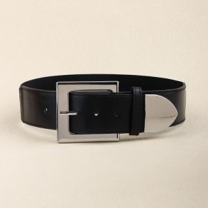 Men’s Black Leather Adjustable Belt  |  Mens Belts Accessories Belts