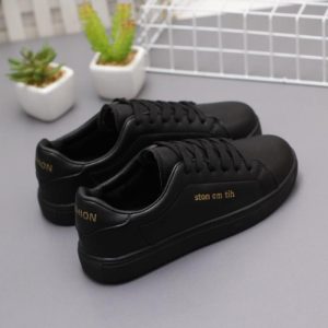 Men’s Black Leather Double Buckle Sneaker  |  Mens Sneakers Mens Mens