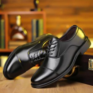 Men’s Black Leather Oxford Shoe  |  Mens Lace-Ups Lace-Ups Lace-Ups