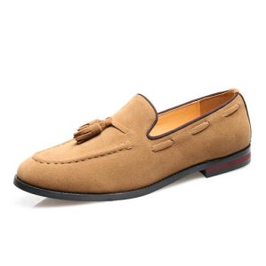 Men’s Brown Nubuck Andrea Tassel Loafer  |  Mens Loafers Loafers Loafers