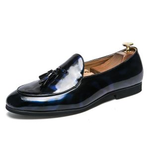 Men’s Burgundy Shiny Leather Andrea Tassel Loafer  |  Mens Loafers Loafers Loafers