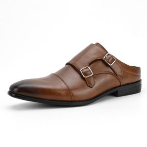 Men’s Green Leather Double-Buckle Shoe  |  Mens Double Buckle Double Buckle Double Buckle