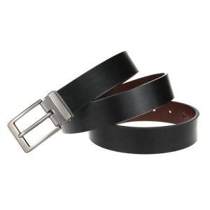 Men’s Polished Black Leather Adjustable Belt  |  Mens Belts Accessories Belts