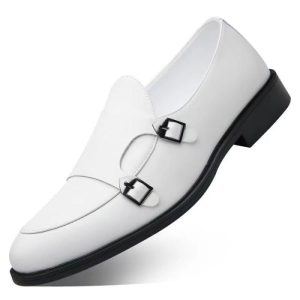 Men’s Polished Black Leather Double-Buckle Loafer  |  Mens Double Buckle Mens Double Buckle