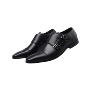 Men’s Polished Brown Leather Double-Buckle Shoe  |  Mens Double Buckle Double Buckle Double Buckle