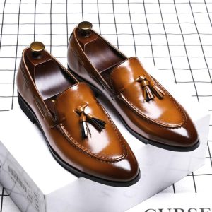 Men’s Polished Brown Leather Tassel Loafer  |  Mens Loafers Loafers Loafers