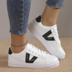 Men’s White And Orange Leather Double Buckle Sneaker  |  Mens Sneakers Mens Mens