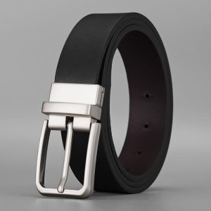 Reversible And Adjustable Black And Brown Leather Belt  |  Mens Belts Accessories Belts