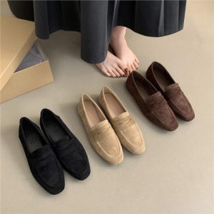 Women’s Beige Suede Carla Loafer  |  Womens Loafers Flats Shoes Flats Shoes