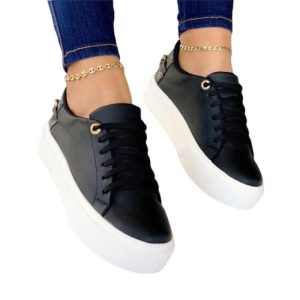 Women’s Black Leather Sneaker  |  Womens Sneakers Sneakers