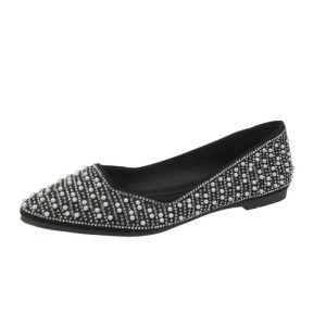 Women’s Black Suede And Strass Ballet Flat  |  Womens Flats Shoes Flats Shoes Flats Shoes