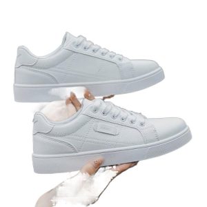 Women’s White Tumbled Leather Double Buckle Sneaker  |  Womens Sneakers Shoes Sneakers