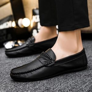 Men’s Black Leather Penny Loafer  |  Mens Loafers Loafers Loafers