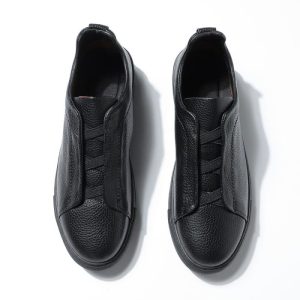 Men’s Black Tumbled Leather Slip-On Sneaker  |  Mens Sneakers Mens Mens